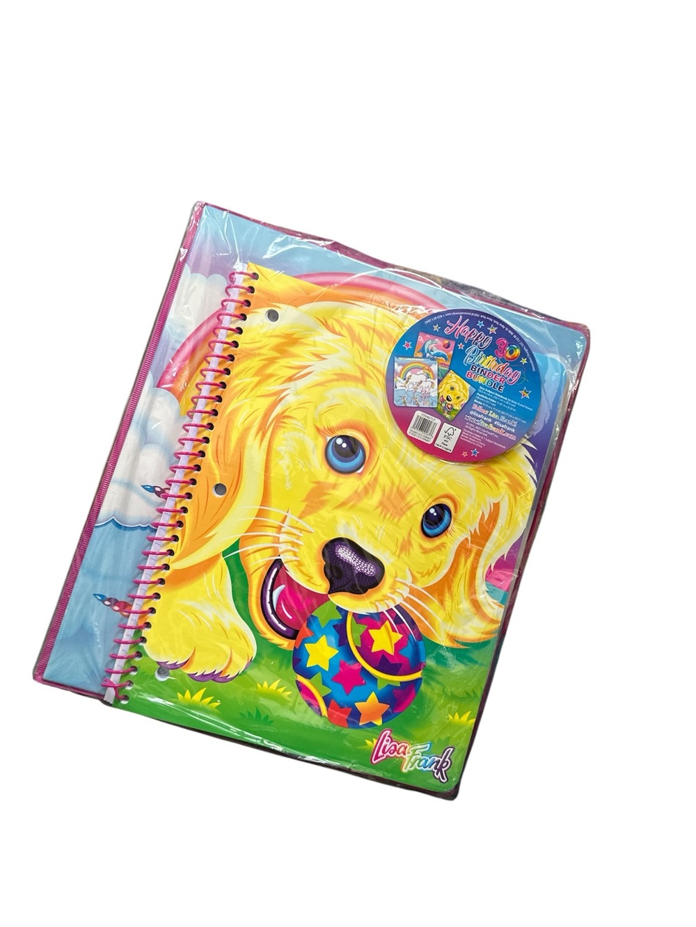 Lisa Frank Birthday Celebration school binder paper folder notebook bundle